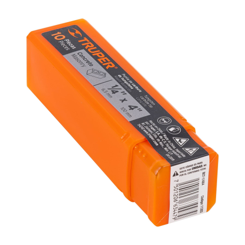 BROCA PARA CONCRETO DE 1/4 X 4", TRUPER 11203