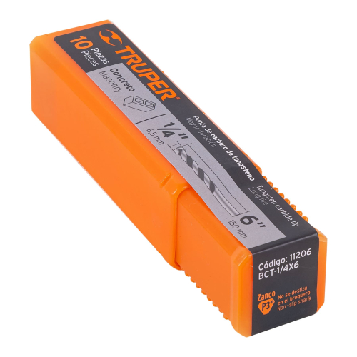BROCA PARA CONCRETO DE 1/4 X 6", TRUPER 11206