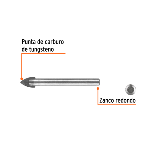 BROCA PARA VIDRIO Y MAYÓLICA DE 1/2", TRUPER 11705