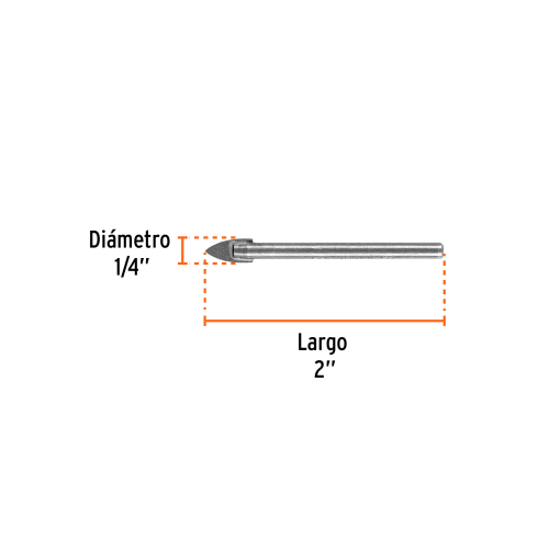 BROCA PARA VIDRIO Y MAYÓLICA DE 1/4", TRUPER 11702