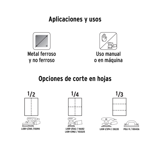 TRUPER - 11601 - LIJA DE ESMERIL NEGRA GRANO 50 DE ÓXIDO DE ALUMINIO