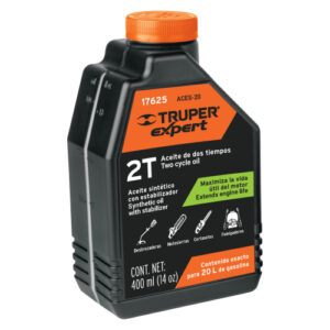 ACEITE SINTÉTICO PARA MOTOR DE 2 TIEMPOS TRUPER - 17625 - ACT-2T-16 - 400 ML (14 OZ) 20 L (5 GAL)