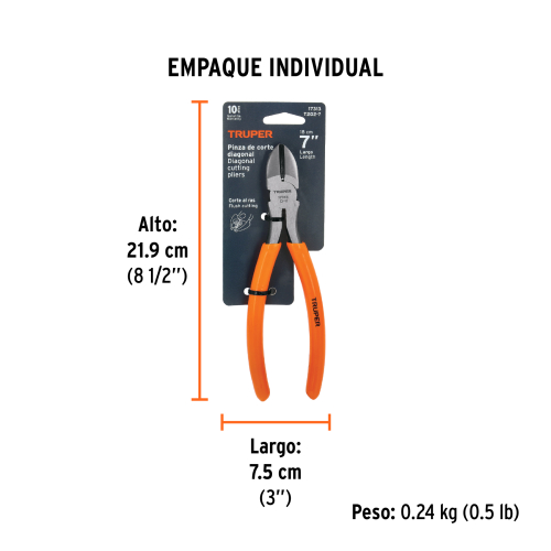 ALICATE DE CORTE DIAGONAL TRUPER 17313 - 7" (18CM)