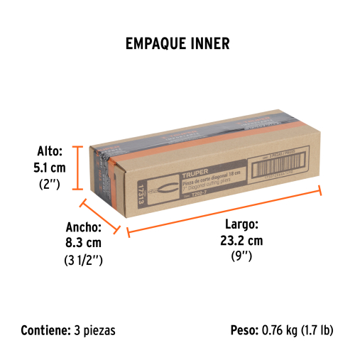 ALICATE DE CORTE DIAGONAL TRUPER 17313 - 7" (18CM)
