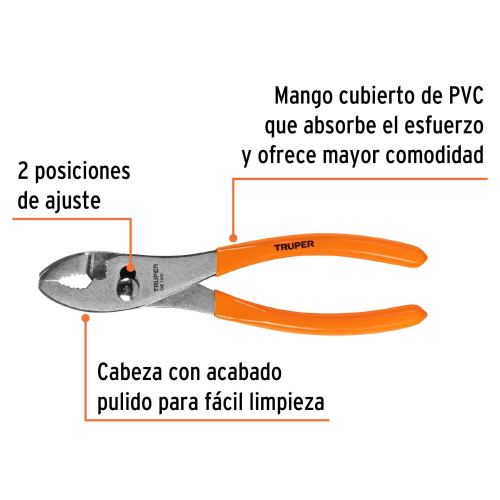 ALICATE DE MECÁNICO TRUPER 17301 - 8" (20CM) MANGO DE PVC
