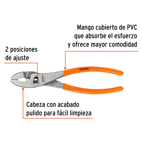 ALICATE DE MECÁNICO TRUPER 17302 - 10" (25CM) MANGO DE PVC