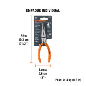 ALICATE DE PUNTA Y CORTE TRUPER 17309 - 6" (15CM) MANGO DE PVC