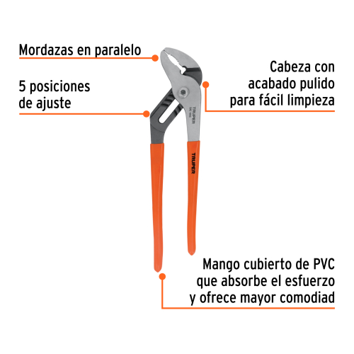 ALICATE PICOLORO TRUPER 17352 - 12" (30CM) MANGO DE PVC