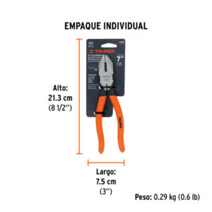 ALICATE UNIVERSAL PROFESIONAL, CABEZA CUADRADA TRUPER 17303 - 7" (18CM)