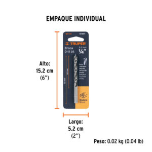 BROCA CON PUNTA CENTRADORA PARA MADERA 1/4", TRUPER 101691