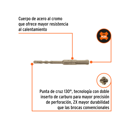 BROCA SDS PLUS 1/4 X 4", TRUPER 11263