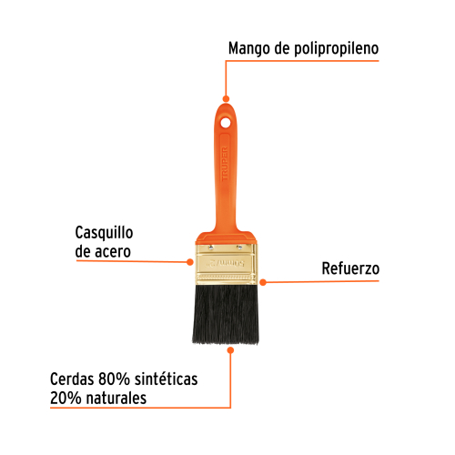 BROCHA PROFESIONAL TRUPER 14483 - 2" CON MANGO DE PLÁSTICO