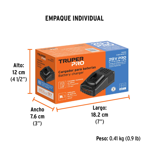 CARGADOR DE BATERÍAS IÓN LITIO TRUPER 12336