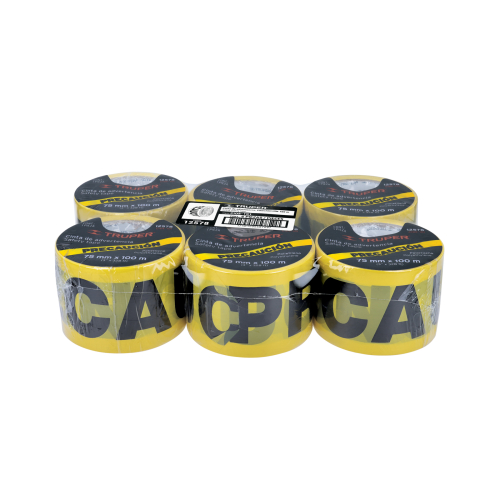 CINTA DE ADVERTENCIA "PRECAUCIÓN" ROLLO DE 75MMX100 M TRUPER 12578
