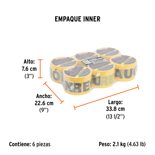CINTA DE ADVERTENCIA "PRECAUCIÓN" ROLLO DE 75MMX100 M TRUPER 12578