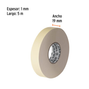 CINTA DOBLE CARA DE 19 MM X 5 M, TRUPER 11725