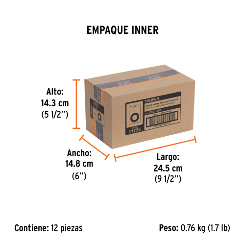 CINTA DOBLE CARA DE 19 MM X 5 M, TRUPER 11725