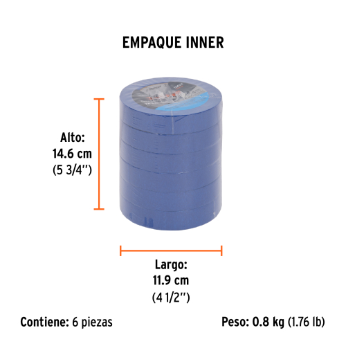 CINTA MASKING TAPE AZUL DE 1" X 50 M, TRUPER 12622