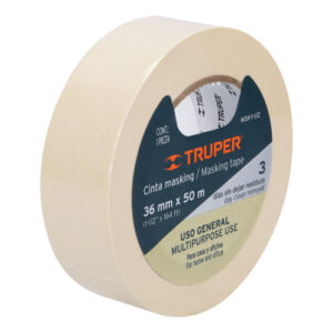 CINTA MASKING TAPE BLANCA DE 1-1/2" X 50 M, TRUPER 12592