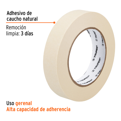CINTA MASKING TAPE DE 1" X 50 M, TRUPER 12591