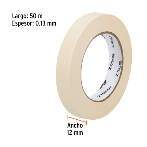 CINTA MASKING TAPE DE 3/4" X 50 M, TRUPER 12590