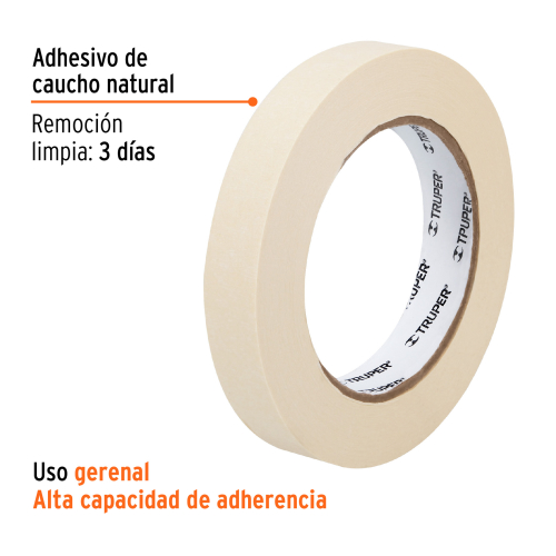CINTA MASKING TAPE DE 3/4" X 50 M, TRUPER 12590