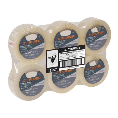 CINTA PARA EMBALAJE 48 MM X 150 M TRANSPARENTE TRUPER 12557