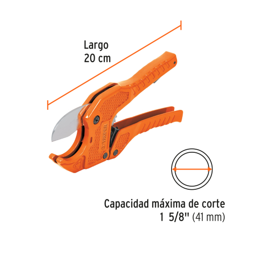 CORTADOR DE TUBO DE PLÁSTICO, CORTE 1-5/8" (41 MM), TRUPER TRUPER 12860