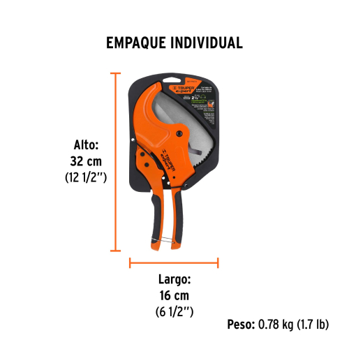 CORTADOR PROFESIONAL TUBO DE PLÁSTICO, CORTE 2-1/2", TRUPER EXPERT 12867