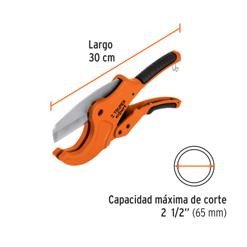 CORTADOR PROFESIONAL TUBO DE PLÁSTICO, CORTE 2-1/2", TRUPER EXPERT 12867