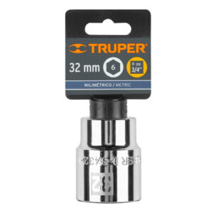DADO DE 32 MM, 6 PUNTAS, CUADRO 3/4", TRUPER 14981