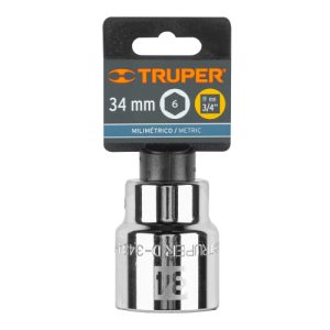 DADO DE 34 MM, 6 PUNTAS, CUADRO 3/4", TRUPER 14985