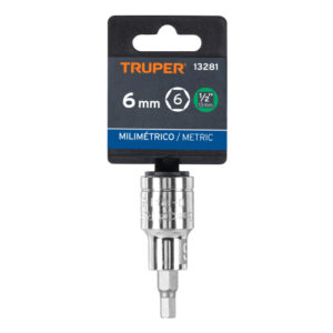 DADO DE PUNTA HEXAGONAL ENCASTRE 1/2" DE 6 MM, TRUPER 13281