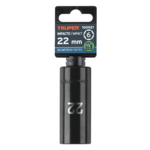 DADO LARGO IMPACTO DE 22 MM, 6 PUNTAS, CUADRO 1/2" TRUPER 100921