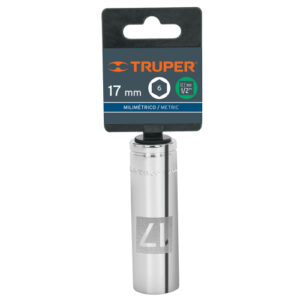 DADO TUBULAR HEXAGONAL ENCASTRE 1/2" DE 17 MM, TRUPER 13357