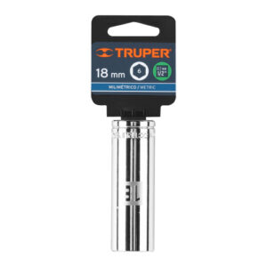 DADO TUBULAR HEXAGONAL ENCASTRE 1/2" DE 18 MM, TRUPER 13358