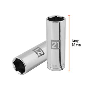 DADO TUBULAR HEXAGONAL ENCASTRE 1/2" DE 21 MM, TRUPER 101009