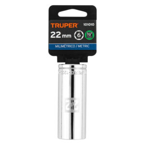 DADO TUBULAR HEXAGONAL ENCASTRE 1/2" DE 22 MM, TRUPER 101010