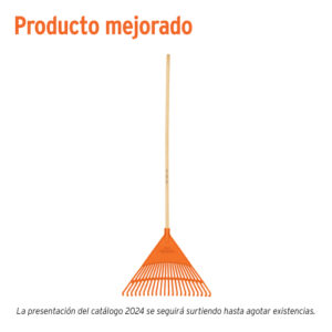 ESCOBA PLÁSTICA PARA JARDÍN, RÍGIDA, 22 DIENTES, MANGO 48" TRUPER 19786