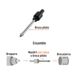 GUÍA PARA SIERRAS COPA CON DIAMANTE CON ROSCA 3/8", TRUPER 101390