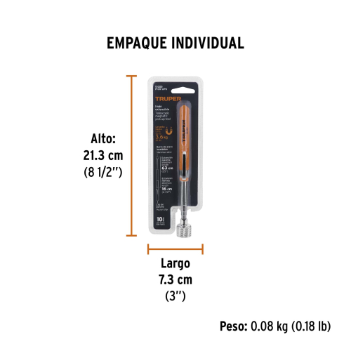 IMÁN EXTENSIBLE DE ACERO INOXIDABLE, 3.6 KG, TRUPER 15325