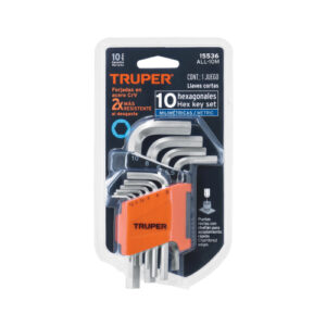 JUEGO 10 LLAVES ALLEN MM PUNTA HEXAGONAL CON ORGANIZADOR TRUPER 15536