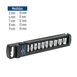 JUEGO DE 10 DADOS CORTOS EN MM TRUPER 14166 DE 5 A 14 MM