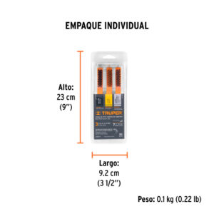 JUEGO DE 3 MINI CEPILLOS DE ALAMBRE 28 PINCELES, TRUPER 10652