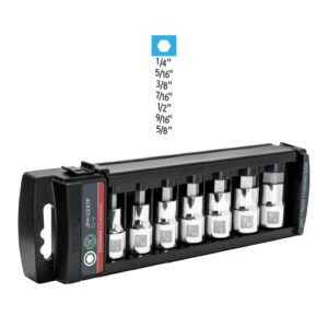 JUEGO DE 7 DADOS CUADRO 1/2" PUNTA HEXAGONAL EN PULGADAS, TRUPER 102239