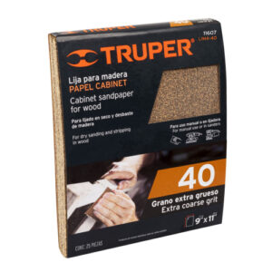 LIJA PARA MADERA PAPEL CABINET, GRANO 40, TRUPER 11607