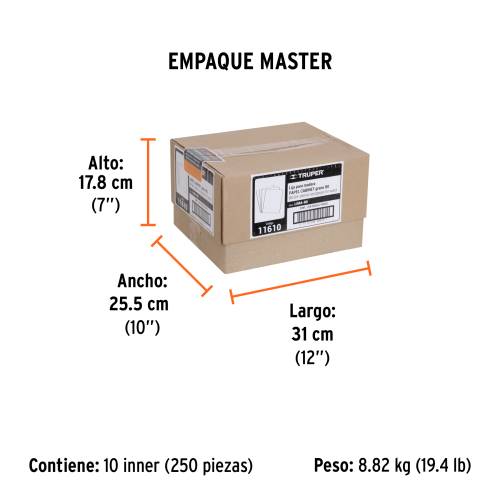 LIJA PARA MADERA PAPEL CABINET, GRANO 80, TRUPER 11610