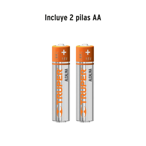 LINTERNA PLÁSTICA 1 LED 80 LM CON 2 PILAS AA, TRUPER 13018