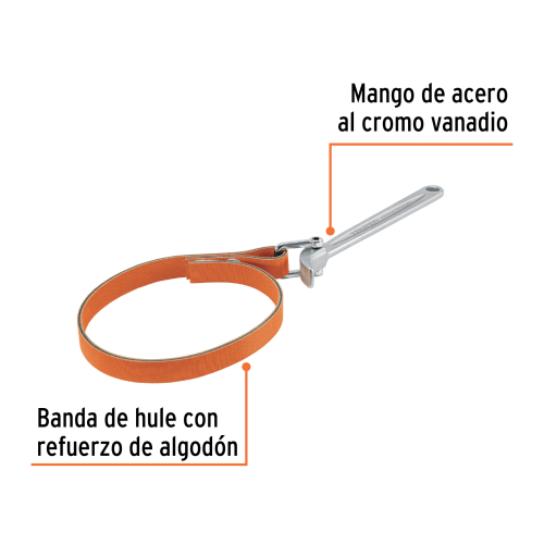 LLAVE DE BANDA DE HULE 1-1/2" A 6-1/2" PARA FILTRO DE ACEITE TRUPER 15818