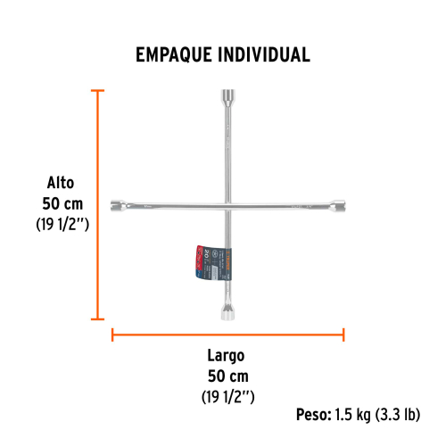 LLAVE DE CRUZ TRUPER 15481 -  20" PULIDA Y CROMADA